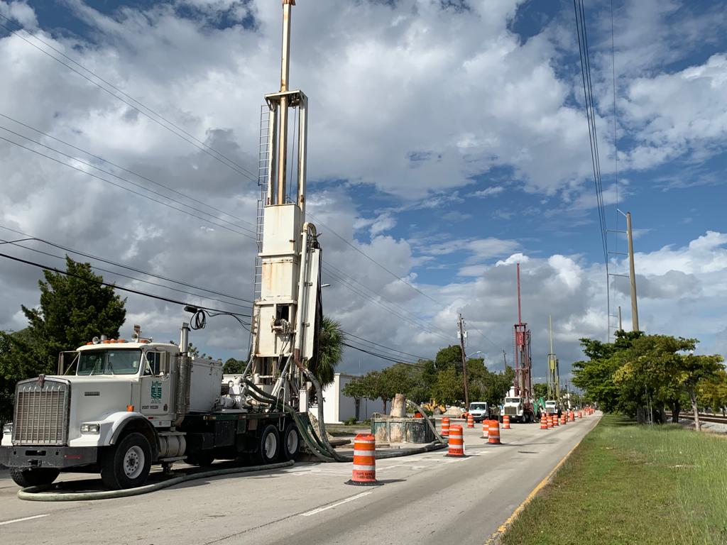 Roadway drilling work